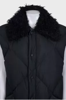 Straight vest with buttons