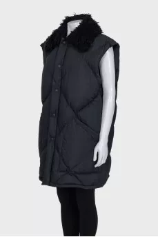 Straight vest with buttons
