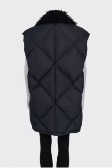 Straight vest with buttons