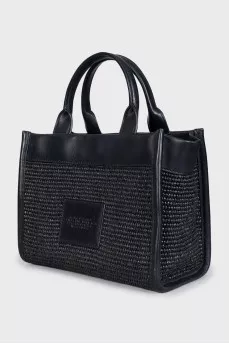 Black crossbody with embroidery element