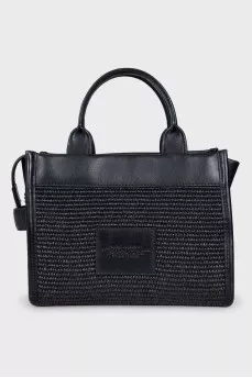 Black crossbody with embroidery element