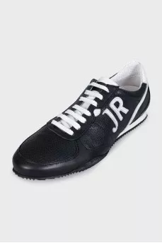 Men's black and white sneakers