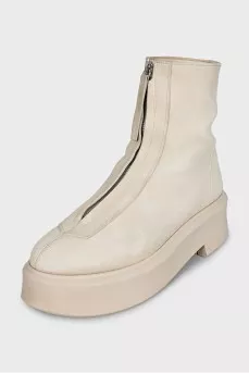Beige suede boots