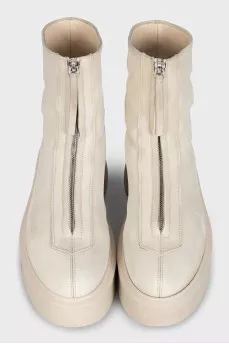 Beige suede boots