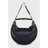 Leather hobo bag with gold-tone hardware