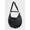 Leather hobo bag with gold-tone hardware