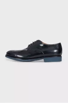 Men's black leather brogues