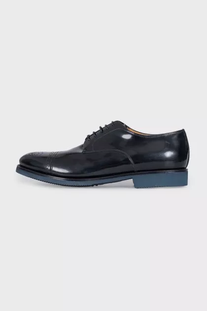Men's black leather brogues