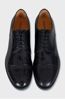 Men's black leather brogues