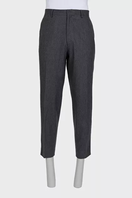 Men's cropped wool trousers