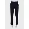 Men's wool trousers with drawstrings