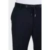 Men's wool trousers with drawstrings