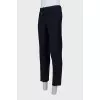Men's wool trousers with drawstrings