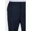 Men's wool trousers with zip and drawstrings