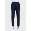 Men's wool trousers with zip and drawstrings