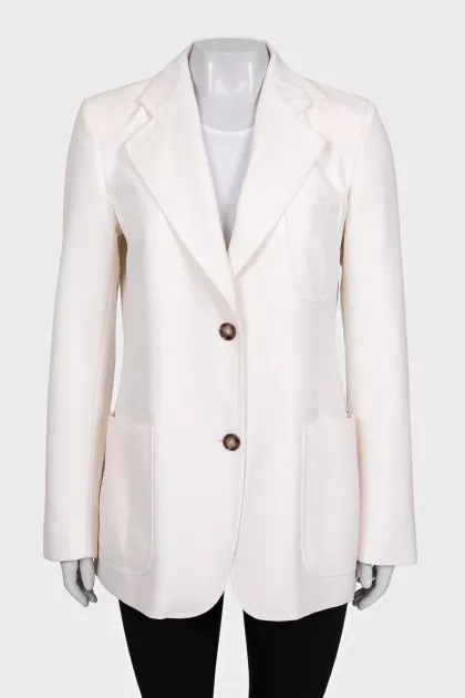 Beige jacket with patch pockets
