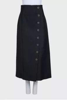 Black skirt decorated with buttons