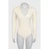 Beige wool pullover bodysuit