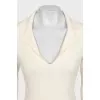 Beige wool pullover bodysuit