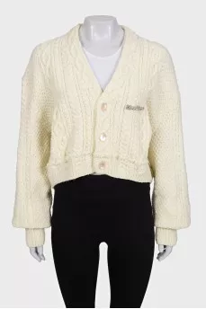 Knitted yellow cardigan