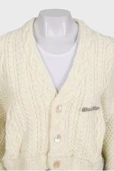 Knitted yellow cardigan