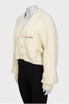 Knitted yellow cardigan