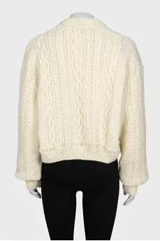 Knitted yellow cardigan