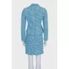 Checked jacket and skirt suit
