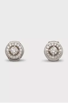 White gold stud earrings with diamonds