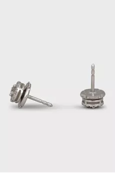 White gold stud earrings with diamonds
