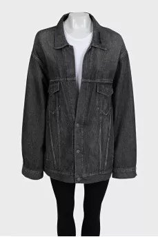 Oversized denim jacket with buttons