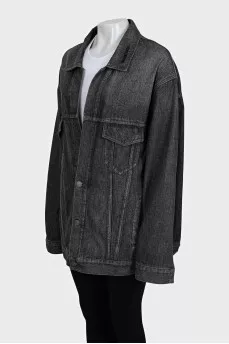 Oversized denim jacket with buttons