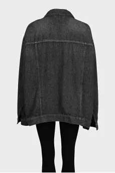 Oversized denim jacket with buttons