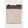 Brown crossbody with signature embroidery