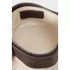 Brown crossbody with signature embroidery