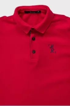 Men's red polo shirt with embroidery