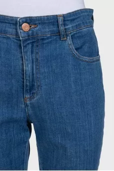 Сині джинси boot cut fit із вишивкою на кишенях