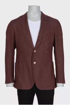 Men's burgundy jacket with embroidery
