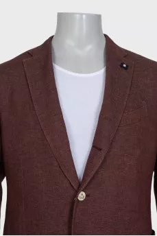 Men's burgundy jacket with embroidery