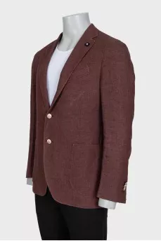 Men's burgundy jacket with embroidery