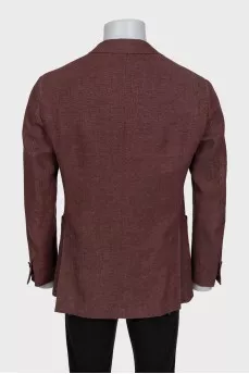 Men's burgundy jacket with embroidery