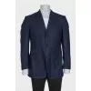 Men's blue single-breasted jacket
