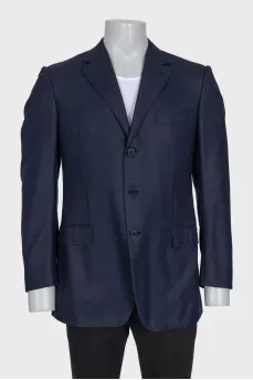 Men's blue single-breasted jacket