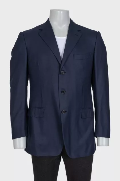 Men's blue single-breasted jacket