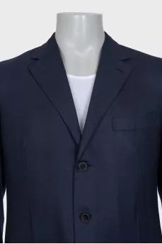 Men's blue single-breasted jacket