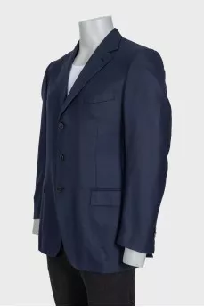 Men's blue single-breasted jacket