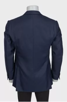 Men's blue single-breasted jacket