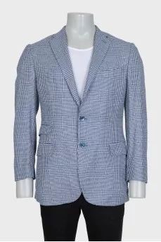 Men's blue checkered jacket