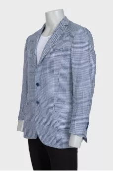 Men's blue checkered jacket