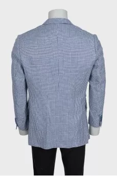 Men's blue checkered jacket